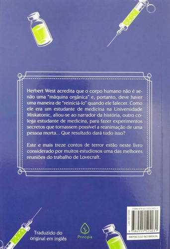 Herbert West: Reanimator E Outros Contos H. P. Lovrecraft