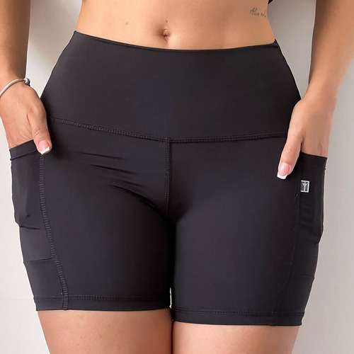 Imagen 2 de 5 de Short Deportivo Mujer Con Bolsillos, Licra Para Deportes