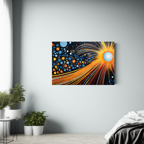 45x30cm Cuadro Solarium Aborigen Australiano Con Estrellas D
