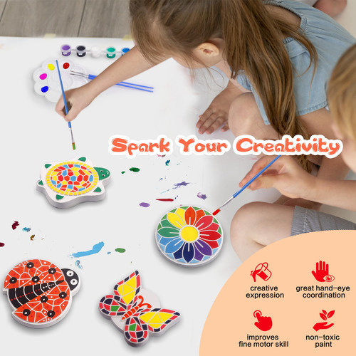 Pinta Tus Propias Piedras Kit De Manualidades Para Niños