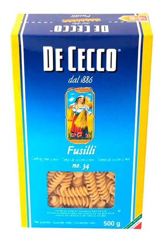 Pasta Marinter De Cecco Fusilli N.34 Caja 500g
