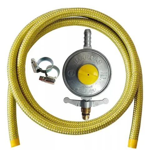 Toho gás Kit Mangueira Gás 2,0mt Inox Regulador Registro Click 2kg/h