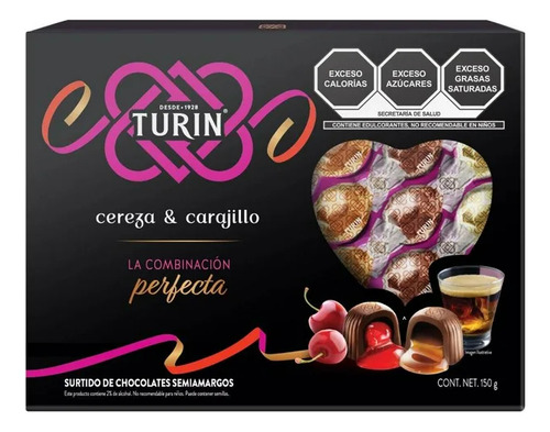 Chocolates Turin Cereza Y Carajillo Enamora Semiamargo 150gr