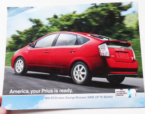 Folleto Agencia Toyota Prius Catalogo No Manual Antiguo 2007