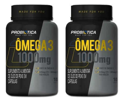 Combo 2x Omega Encapsulado (óleo De Peixe 1000mg) Probiotica