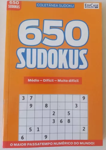 Livro Jogo Sudoku Importado Nível Fácil Médio e Difícil