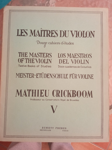 6 Cuadernos De Estudio Los Maestros Del Violìn, Crickboom