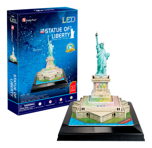 Cubic Fun Rompecabeza 3d Con Led Estatua De La Libertad Nuev