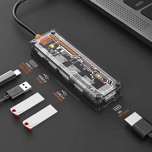 Adaptador Usb De Estación De Acoplamiento Usb 3.0 5 En 1 Con
