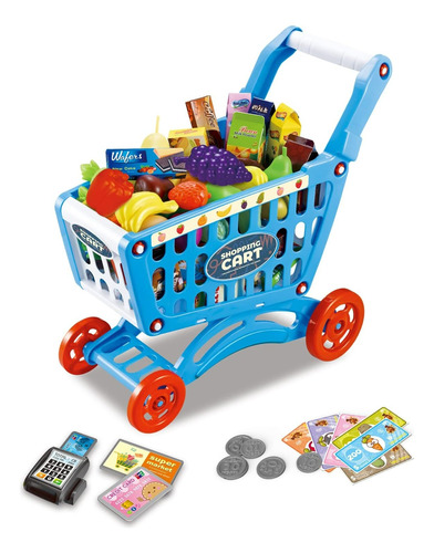 Redcrab Carrito De Supermercado Juguete Niñas Y Niños 54pcs