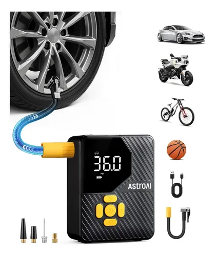 Mini Compressor de Ar Portátil AstroAI 150 PSI Para Pneus Com Manômetro Digital