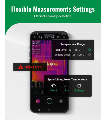 Cámara Térmica Hsftools Finder S2 512x384 Usb-c Android
