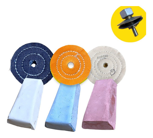 Kit 169 Polimento Brilho Baús Tanque Rodas Inox Alumínio