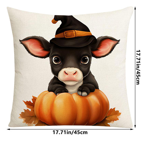 Funda De Almohada En Forma De C Con Estampado De Calabaza Pa