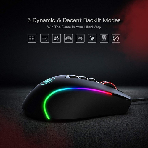 Ratón Redragon M612 Predator Rgb Para Juegos, 8000 Dpi Co...