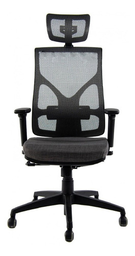 Imagen 1 de 3 de Silla de escritorio Mobilarg Cool ergonómica  negra y gris con tapizado de mesh