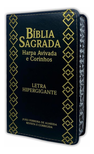 Bíblia Letra Gigante Hipergigante C/ Índice E Harpa - Preta