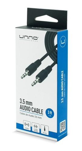 Imagen 2 de 4 de Cable Auxiliar De Audio 3.5mm 1 Metro Macho Macho