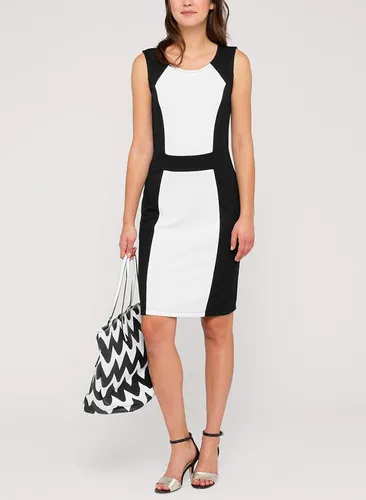 Vestido negro con franja blanca hot sale