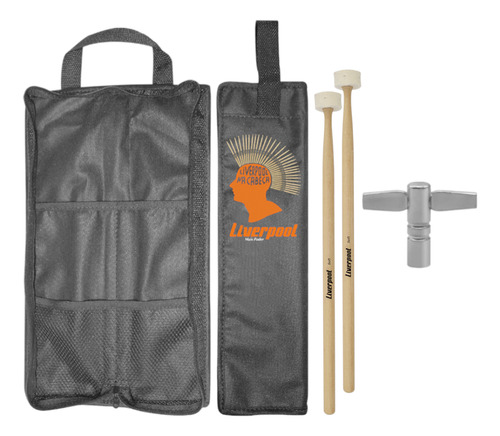 Kit Bag Com01 + Baqueta De Feltro Lf-s + Chave De Afinação