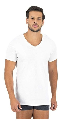 Playera Cuello V Blanca Paquete De 4 Para Hombre Caballero