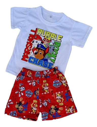Conjunto Short Y Playera Paw Patrol Infantil Niño