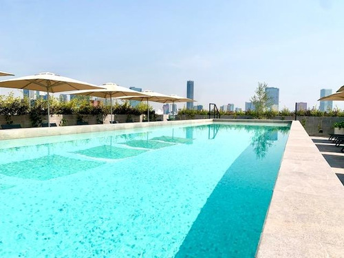 Vía Roma, Rento Departamento Nuevo 62m2, Sala- Comedor, 2 Recámaras, 1.5 Baños, Balcón, Área Para Lavadora-secadora. En Áreas Comunes Alberca, Roof Garden, Coworking, Ludoteca, Gimnasio, Camastros,etc
