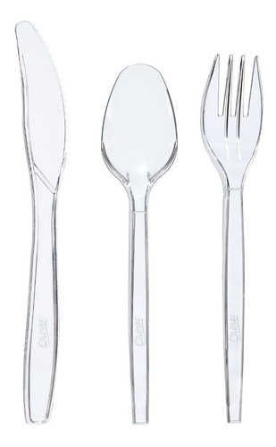 Imagen 2 de 4 de 300 Cubiertos Desechables Premium Chinet Cut Crystal Grande