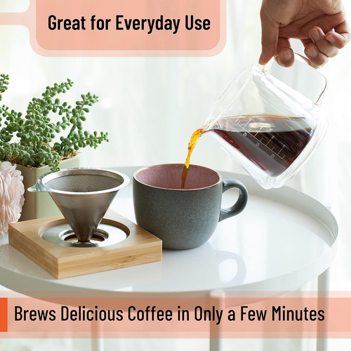 Brew A Un Té Btat: Vierta Sobre Cafetera, Vidrio De Pared 16