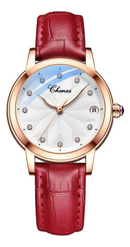 Reloj Luminoso Con Calendario De Cuero Elegante Chenxi