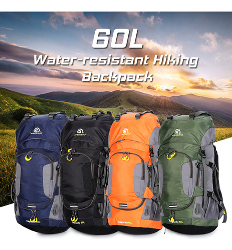 A Mochila De Senderismo Impermeable De 60 L Para Acampar Y