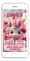 Comprar Invitación Digital Cumpleaños Editable Unicornio Rosa