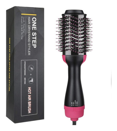 Cepillo Alisador Secador 360º Brushing Peine Anti Frizz Color Negro/rosa