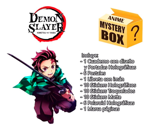Caja Misteriosa Demon Slayer Mystery Box Anime Envío Gratis