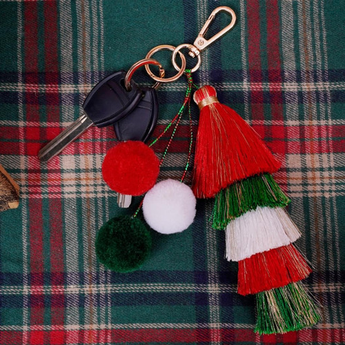 Llavero Lindo De Santa De Dibujos Animados De Navidad