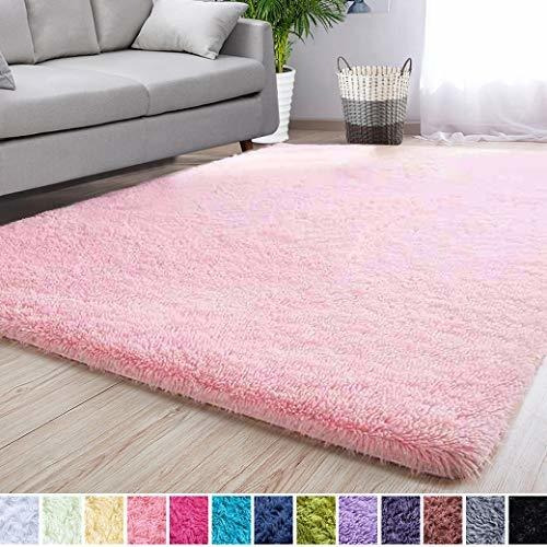 Imagen 1 de 6 de Alfombra Suave Sala O Dormitorio 3x5.7.5 Feet Rosado
