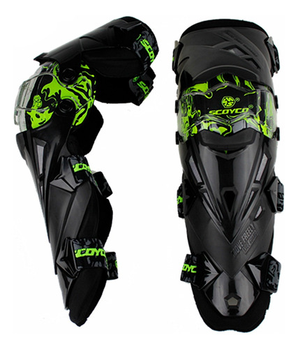 Rodilleras Moto Scoyco K12 Green Fluor Full Protección - As
