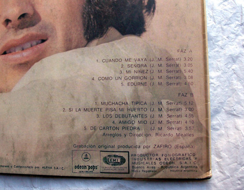 Joan Manuel Serrat - Joan Manuel Serrat 1970 / Vinilo Ex (Usado)