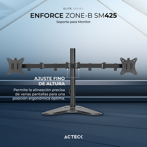Soporte Articulado Acteck Enforce Sm425 2 Monitores 17/32 Color Negro