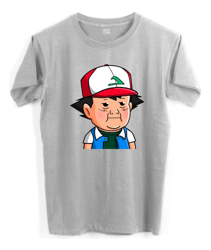 Playera Jaspe Hombre Ash Ketchum Hasbulla Pokémon 1145