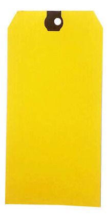 Grainger Approved 61ku26 Blank Shipping Tag,paper,yellow,p