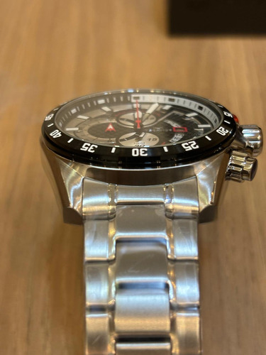 Relógio Technos Masculino Carbon Bicolor - Os1abo/1p Correia Prata Bisel Preto