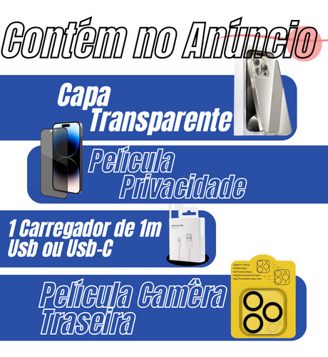 Kit Proteção P/ iPhone 11 A 16 + Case Transparente Clear Pro
