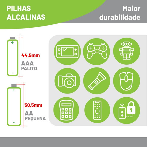 Pilha Alcalina Aaa Duracell 8 Unidades