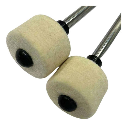 2x Palos De Mazos Instrumento Duradero Mango Negro Bajo
