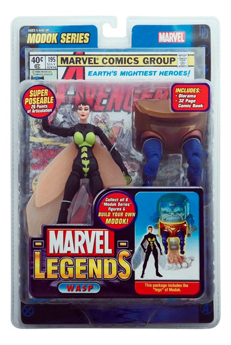 Marvel Legends Wasp Figura Accion Toybiz 17 Cms