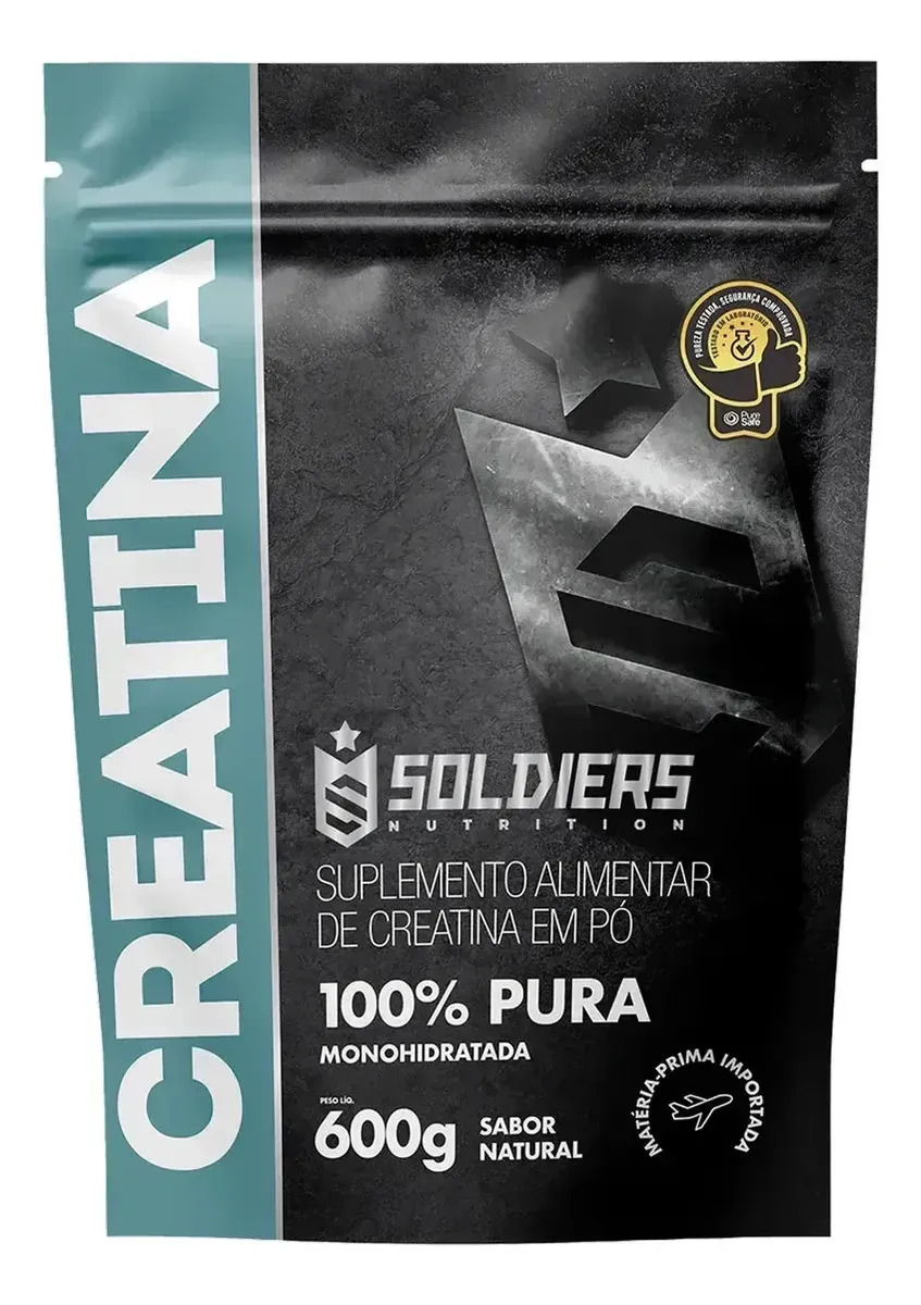Creatina 600g Suplemento Monohidratada em pó 100% Pura - Soldiers Nutrition