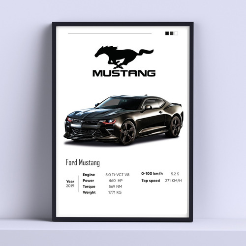 Cuadro Ford Mustang Auto Deportivo 30x40cm List P Colgar