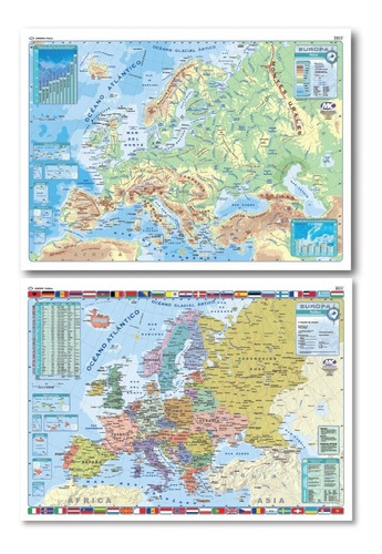 Mapa Europa - Doble Faz | Laminado (90x130 Cm)