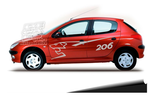 Calco Peugeot 206 Rc Rally Juego Capot - Techo - Portón